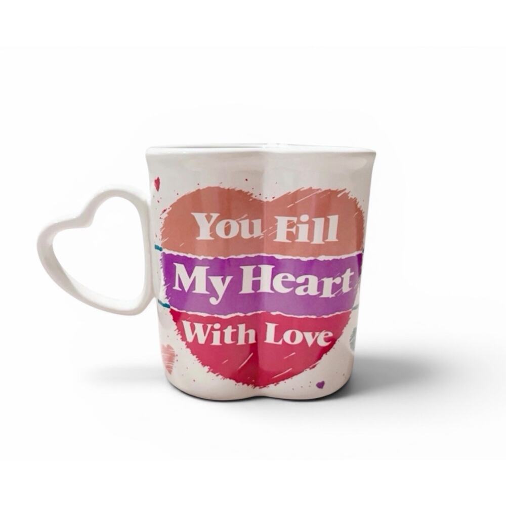 Ceramic Coffee Mug Cup “You Fill My Heart With Love” by PAPEL
